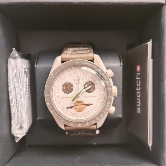 💜NWT💜 Swatch X Omega Moonswatch Mission To Saturn Watch - Picture 1 of 5